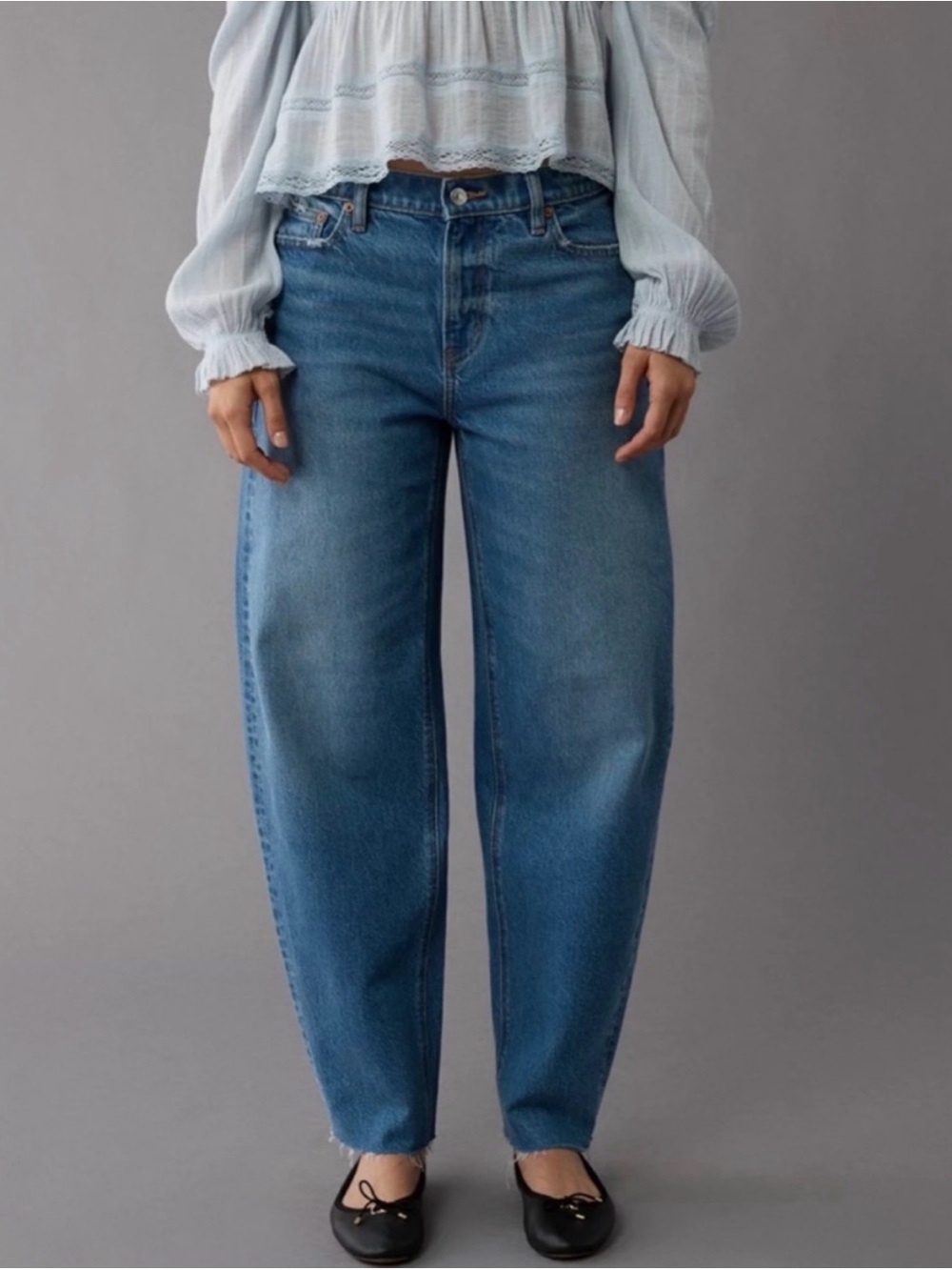 American Eagle Stretch Barrel Jeans Tinted Medium Stretch Size 18 (34W) - Picture 2 of 16